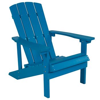 Flash Furniture Charlestown All-Weather Adirondack Chair, Faux Wood, Blue