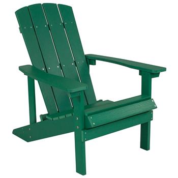 Flash Furniture Charlestown All-Weather Adirondack Chair, Faux Wood, Green