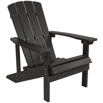 Flash Furniture Charlestown All-Weather Adirondack Chair, Faux Wood, Slate Gray