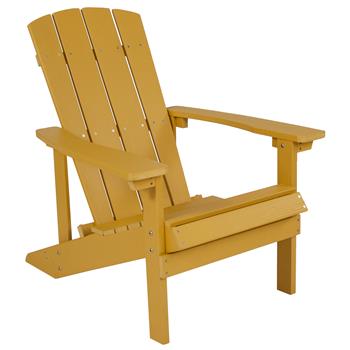 Flash Furniture Charlestown All-Weather Adirondack Chair, Faux Wood, Yellow