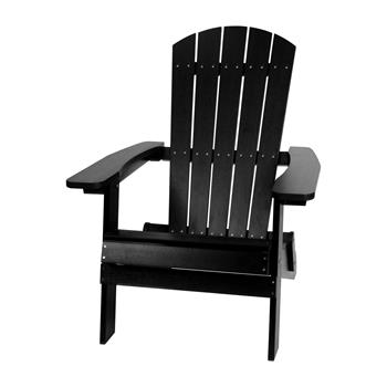 Flash Furniture Charlestown All-Weather Poly Resin Indoor/Outdoor Folding Adirondack Chair, Black