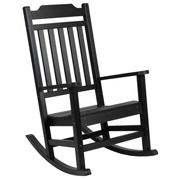 Flash Furniture Winston All-Weather Poly Resin Rocking Chair, Black
