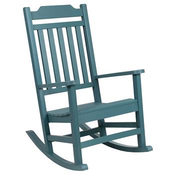Flash Furniture Winston All-Weather Poly Resin Rocking Chair, Teal