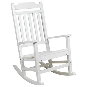 Flash Furniture Winston All-Weather Poly Resin Rocking Chair, White