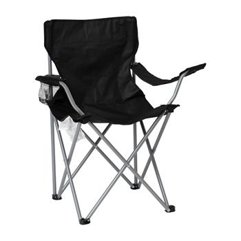 Flash Furniture Quad Folding Camping And Sports Chair with Extra Wide Carry Bag, Black