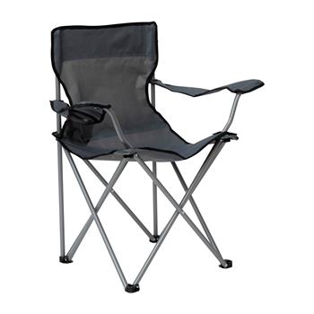 Flash Furniture Quad Folding Camping And Sports Chair with Extra Wide Carry Bag, Gray