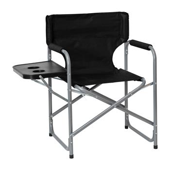 Flash Furniture Folding Black Director&#39;s Camping Chair with Side Table And Cup Holder