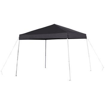 Flash Furniture Outdoor Pop Up Event Canopy Tent with Carry Bag, Slanted Leg,  8 ft x 8 ft, Black