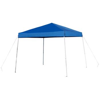 Flash Furniture Outdoor Pop Up Event Slanted Leg Canopy Tent With Carry Bag, 8&#39; x 8&#39;, Blue