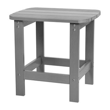 Flash Furniture Charlestown All-Weather Poly Resin Wood Adirondack Side Table, Gray