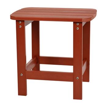 Flash Furniture Charlestown All-Weather Poly Resin Wood Adirondack Side Table, Red