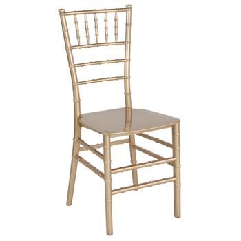 Flash Furniture Hercules Series Gold Resin Stacking Chiavari Chair
