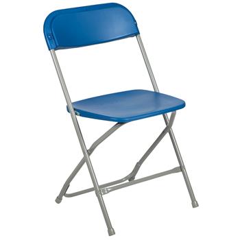 Flash Furniture HERCULES Series 800 lb. Capacity Premium Blue Plastic Folding Chair