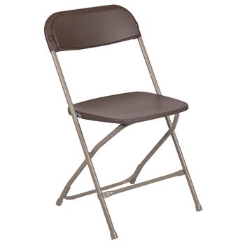Flash Furniture HERCULES Series 650 lb. Capacity Premium Brown Plastic Folding Chair