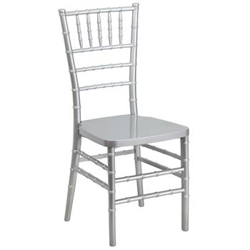 Flash Furniture HERCULES PREMIUM Series Stacking Chiavari Chair, Resin, Silver