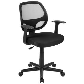 Flash Furniture Fundamentals Mid-Back Black Mesh Swivel Ergonomic Task Office Chair With Arms