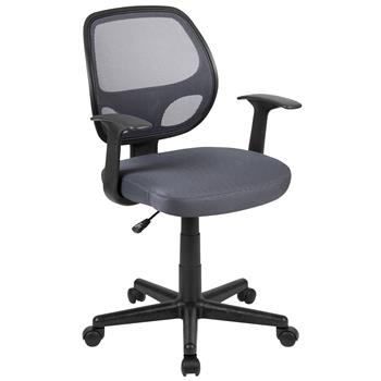 Flash Furniture Fundamentals Mid-Back Gray Mesh Swivel Ergonomic Task Office Chair With Arms