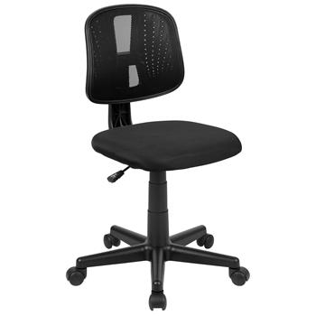 Flash Furniture Fundamentals Mid-Back Black Mesh Swivel Task Office Chair With Pivot Back