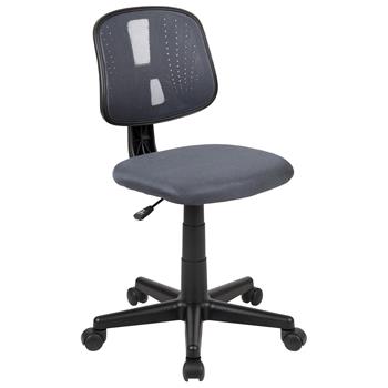 Flash Furniture Fundamentals Mid-Back Gray Mesh Swivel Task Office Chair With Pivot Back