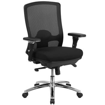 Flash Furniture Hercules Series 24/7 Intensive Use Big &amp; Tall 350 lb. Rated Black Mesh Multifunction Swivel Ergonomic Office Chair