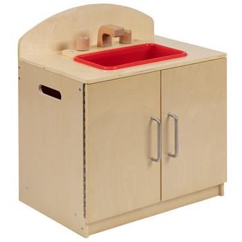 Flash Furniture Children&#39;s Wooden Kitchen Sink For Commercial Or Home Use, Safe, Kid Friendly Design