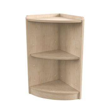 Bright Beginnings Commercial Grade 2-Tier Wooden&#160;Classroom Corner Storage&#160;Unit with Rounded Front Edges, Natural
