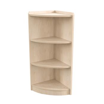 Bright Beginnings Commercial Grade 3-Tier Wooden&#160;Classroom Corner Storage&#160;Unit with Rounded Front Edges, Natural