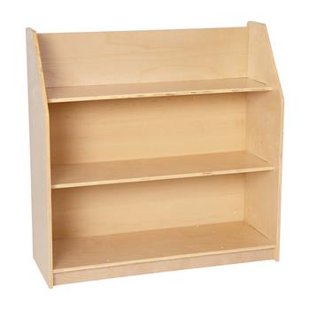 Flash Furniture Natural Wooden 3-Shelf Book Display with Safe, Kid Friendly Curved Edges
