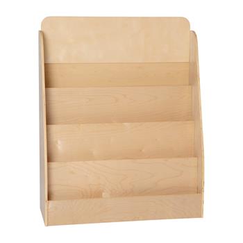 Flash Furniture 4-Shelf Single-Sided Natural Wooden Book &amp; Magazine Display Stand, Kid Friendly Design
