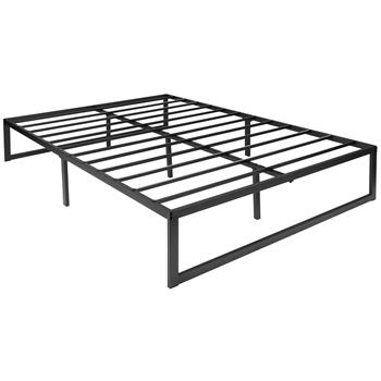 Flash Furniture Universal 14 in Metal Platform Bed Frame, Steel Slat Support, Full Size
