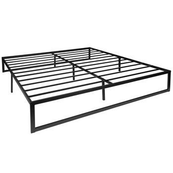 Flash Furniture Universal 14 in Metal Platform Bed Frame, Steel Slat Support, King Size