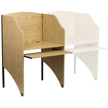 Flash Furniture Starter Study Carrel in Oak Finish