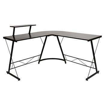 Flash Furniture 71.5&quot; L-Shaped Corner Desk, Black/Black