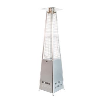 Flash Furniture Outdoor Patio Propane Pyramid Heater With Wheels, 42,000 Btu, Stainless Steel, Silver