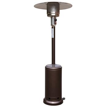 Flash Furniture Outdoor Patio Propane Pyramid Heater With Wheels, 40,000 Btu, Stainless Steel, Bronze