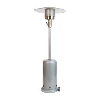 Flash Furniture Outdoor Patio Propane Pyramid Heater With Wheels, 40,000 Btu, Stainless Steel, Silver