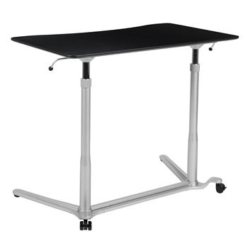 Flash Furniture Sit-to-Stand Black Computer Ergonomic Desk with 37.375&quot;W Top, Adjustable Range 29&quot;, 40.75&quot;