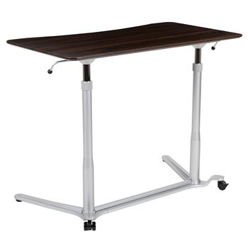 Flash Furniture Sit-to-Stand Dark Wood Grain Computer Ergonomic Desk with 37.375&quot;W Top, Adjustable Range 29&quot;, 40.75&quot;