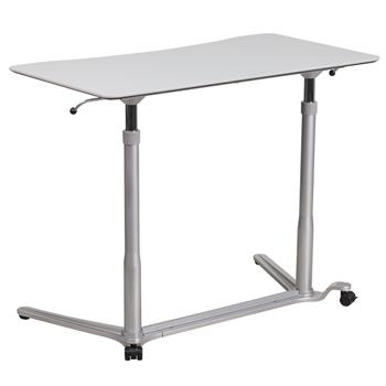 Flash Furniture Sit-Down, Stand-Up Light Gray Computer Desk with 37.375&#39;&#39;W Top (Adjustable Range 29&#39;&#39; - 40.75&#39;&#39;)