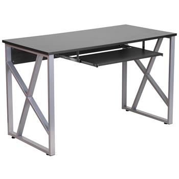 Flash Furniture Black Computer Desk With Pull-Out Keyboard Tray And Cross-Brace Frame