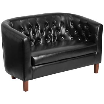 Flash Furniture HERCULES Colindale Series Tufted Loveseat, Leather, Black