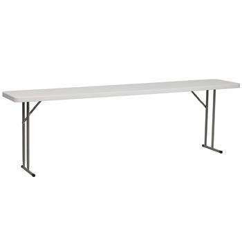 Flash Furniture Granite Plastic Folding Training Table, 8&#39;, White