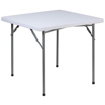 Flash Furniture Square Folding Table, Plastic, Granite White, 34&quot;