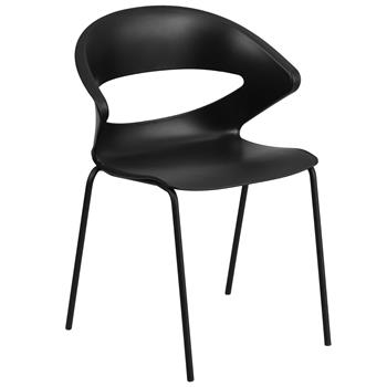 Flash Furniture HERCULES Series 440 lb. Capacity Black Stack Chair