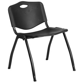 Flash Furniture HERCULES Series 880 lb. Capacity Black Plastic Stack Chair