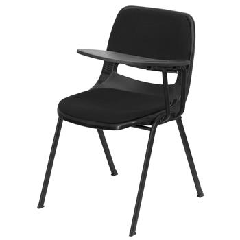 Flash Furniture Padded Ergonomic Shell Chair With Left Handed Flip-Up Tablet Arm, Black