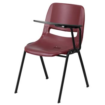 Flash Furniture Ergonomic Shell Chair With Left Handed Flip-Up Tablet Arm, Burgundy