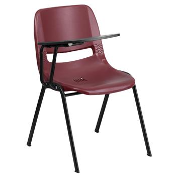 Flash Furniture Ergonomic Shell Chair With Right Handed Flip-Up Tablet Arm, Burgundy