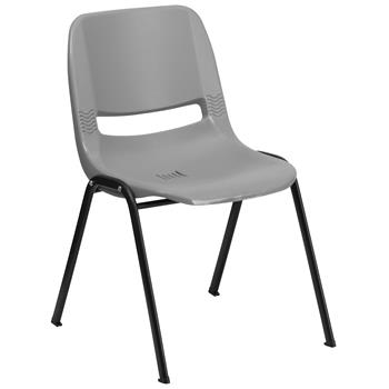 Flash Furniture HERCULES Series 880 lb. Capacity Gray Ergonomic Shell Stack Chair