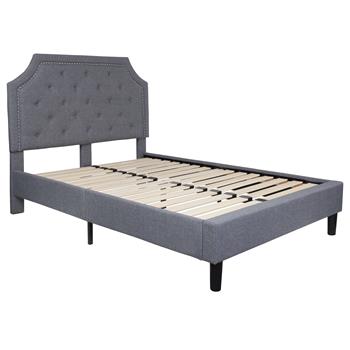 Flash Furniture Brighton Full Size Tufted Upholstered Platform Bed In Light Gray Fabric